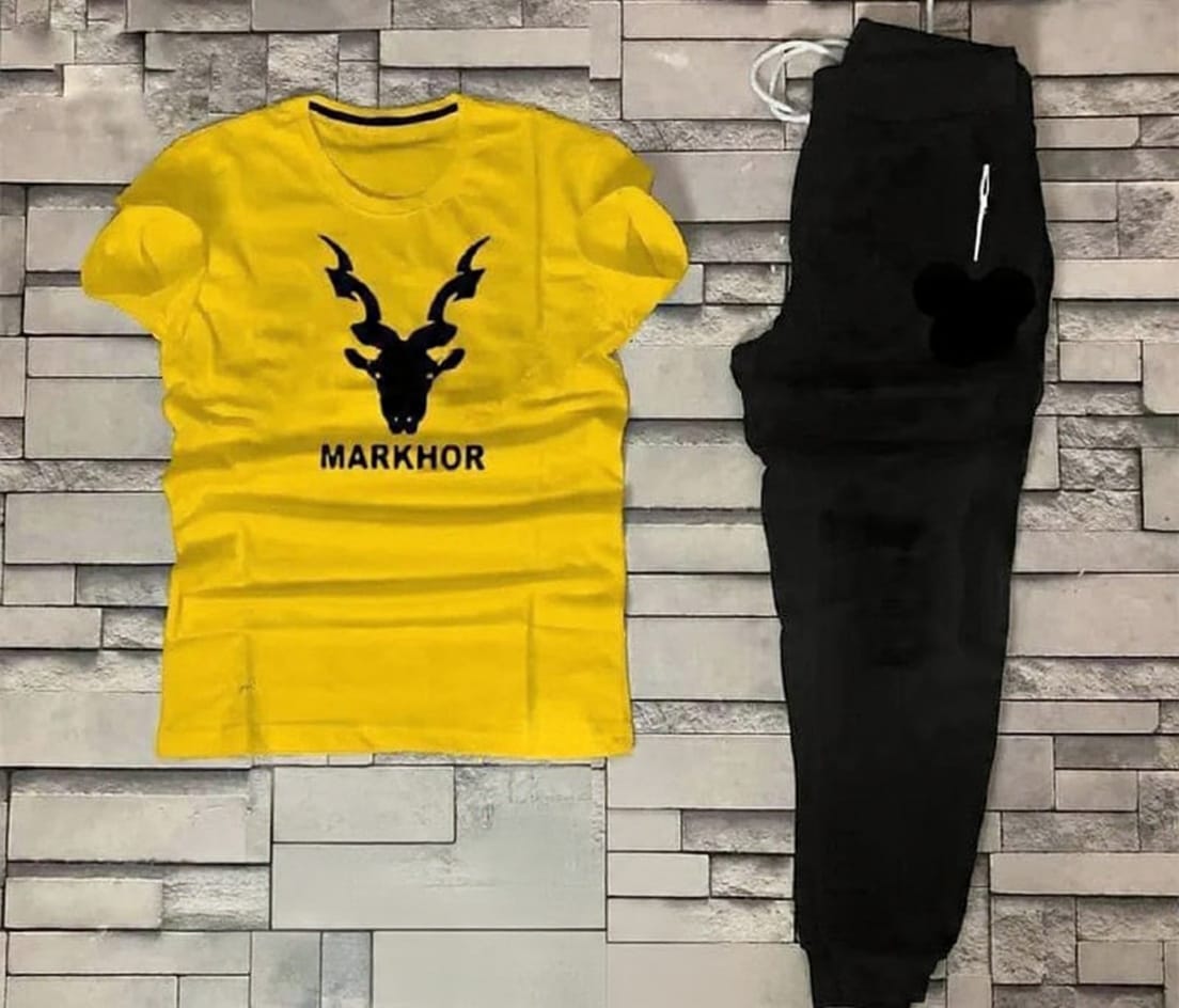 Men’s Summer Track Suit – Lightweight & Breathable(MARKHOR Yellow)